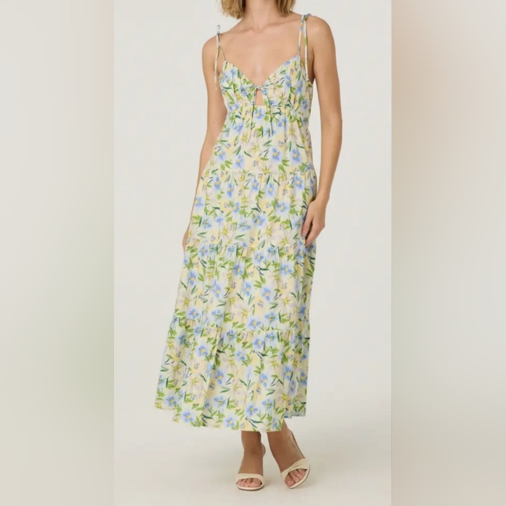 ASTR THE LABEL | Blue and Green Floral Maxi Dress | NWT